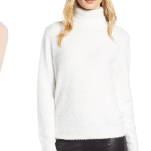Halogen Fuzzy Eyelash Knit Turtleneck 